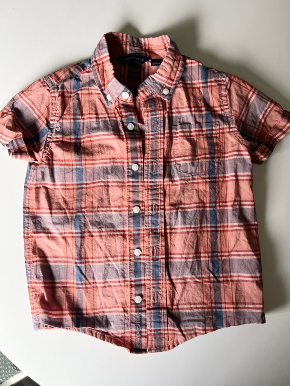 Janie & Jack short sleeve button down shirt/size 4